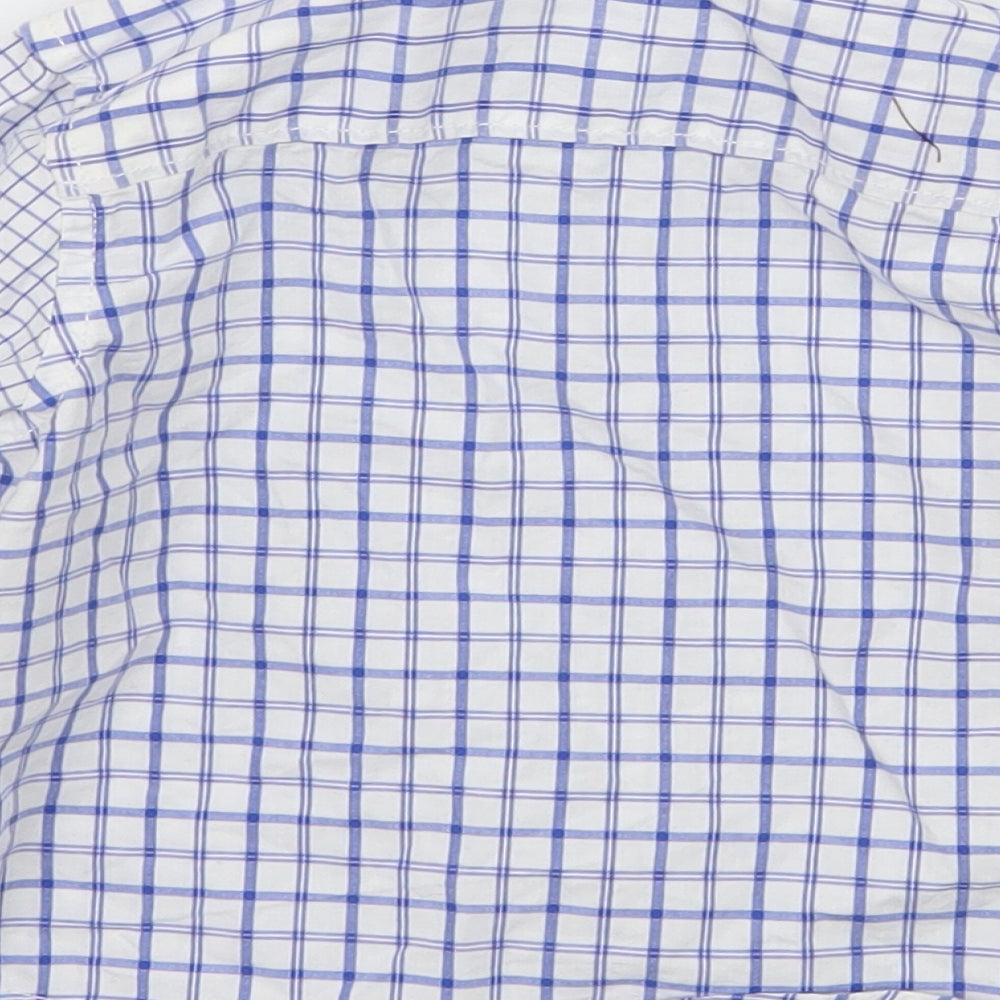 Brand and care label for Mothercare Baby White Check Basic Button-Up, size 9-12, Months