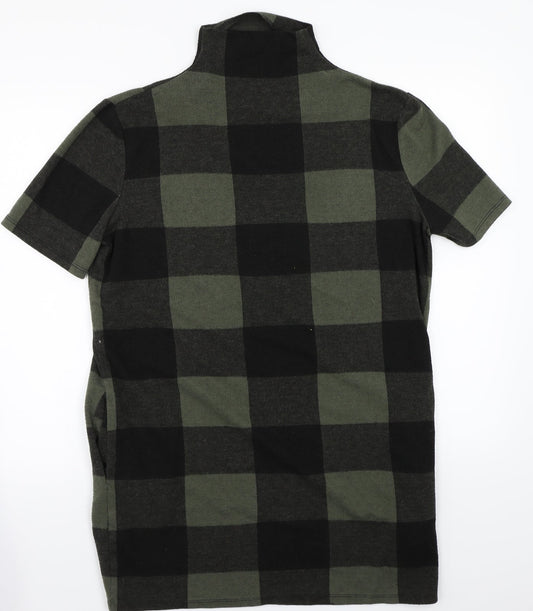 Select Womens Green Check A-Line Size 12