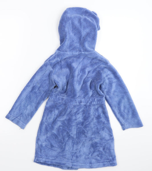 Matalan Girls Blue Fleece Kimono Robe Size 2-3 Years