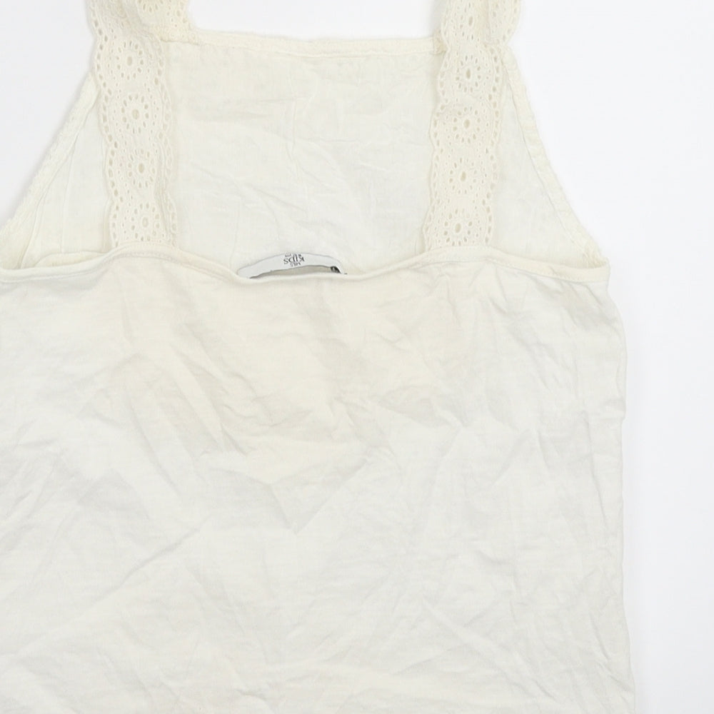 Marks and Spencer Girls White Basic Tank Size 10-11 Years