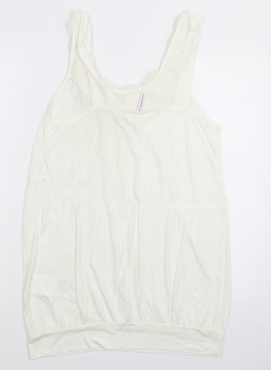 Fishbone Womens White Basic Tank Size XL