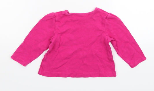 George Girls Pink Basic T-Shirt Size 6-9 Months