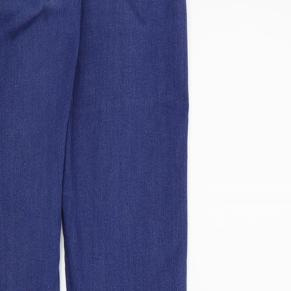 Brand and care label for Topshop women’s blue skinny jeans, size UK 26, 28-inch leg