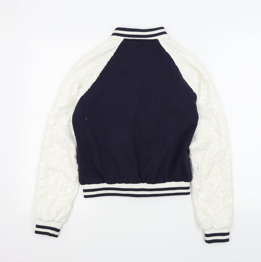 tulisa Girls Blue Colourblock Basic Jacket Jacket
