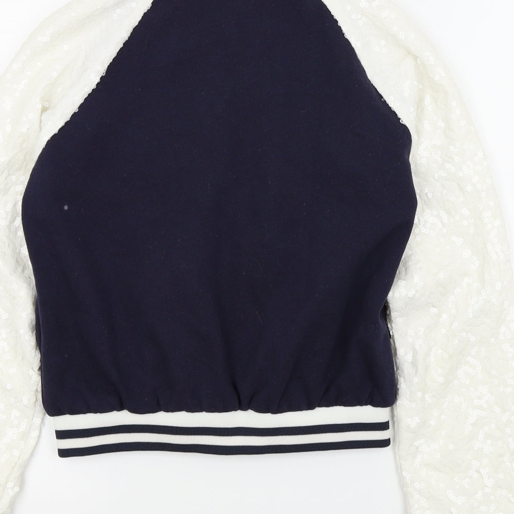Brand and care label for tulisa girls’ blue colourblock basic jacket jacket