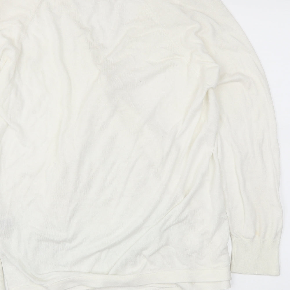 atmospheer Womens White Wrap Jumper Size 12