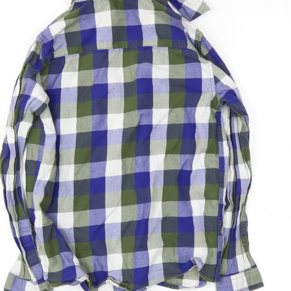 F&F Boys Blue Gingham Basic Button-Up Size 9-10 Years