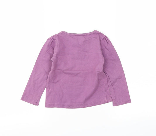 Cherokee Girls Purple Floral Basic T-Shirt Size 24 Months