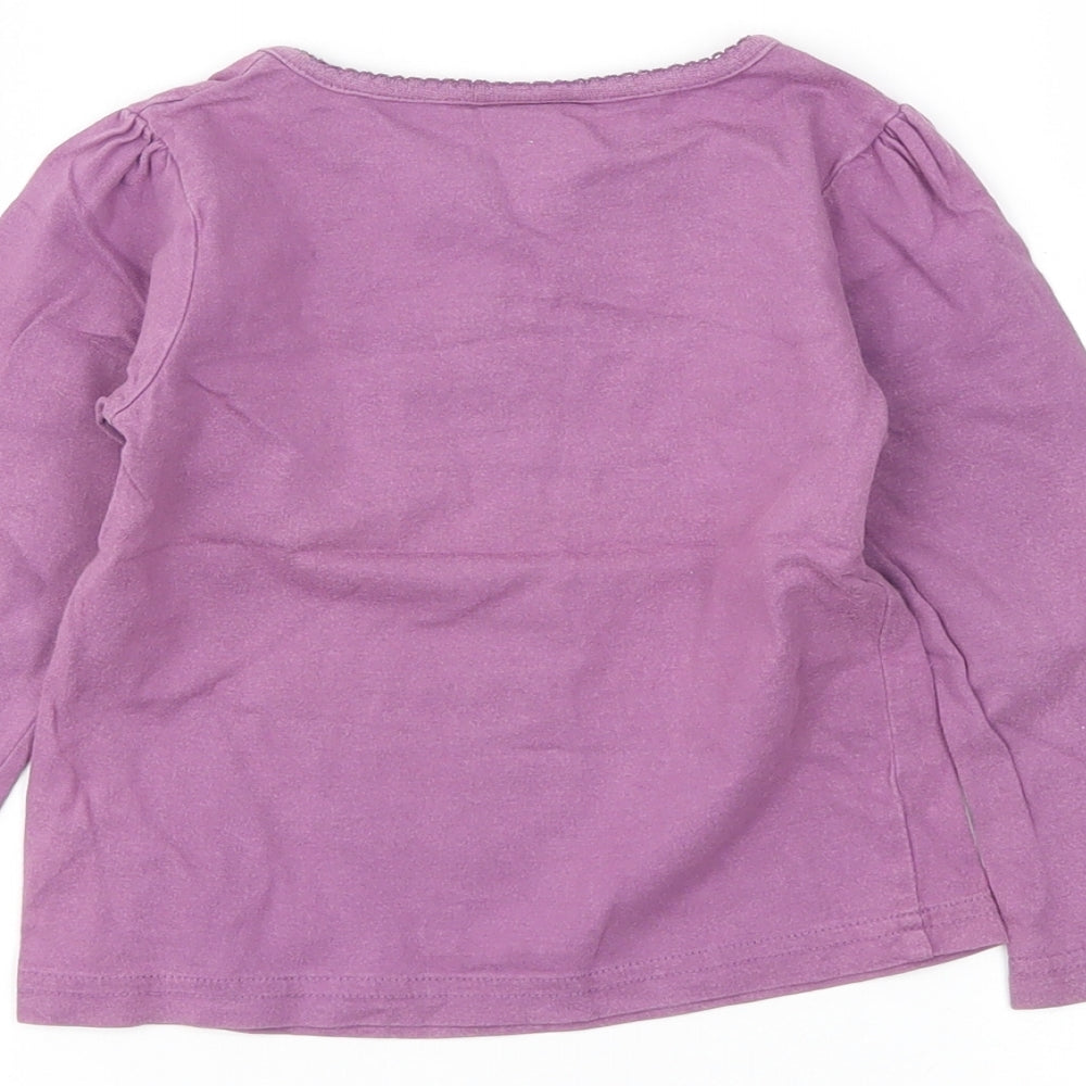 Cherokee Girls Purple Floral Basic T-Shirt Size 24 Months