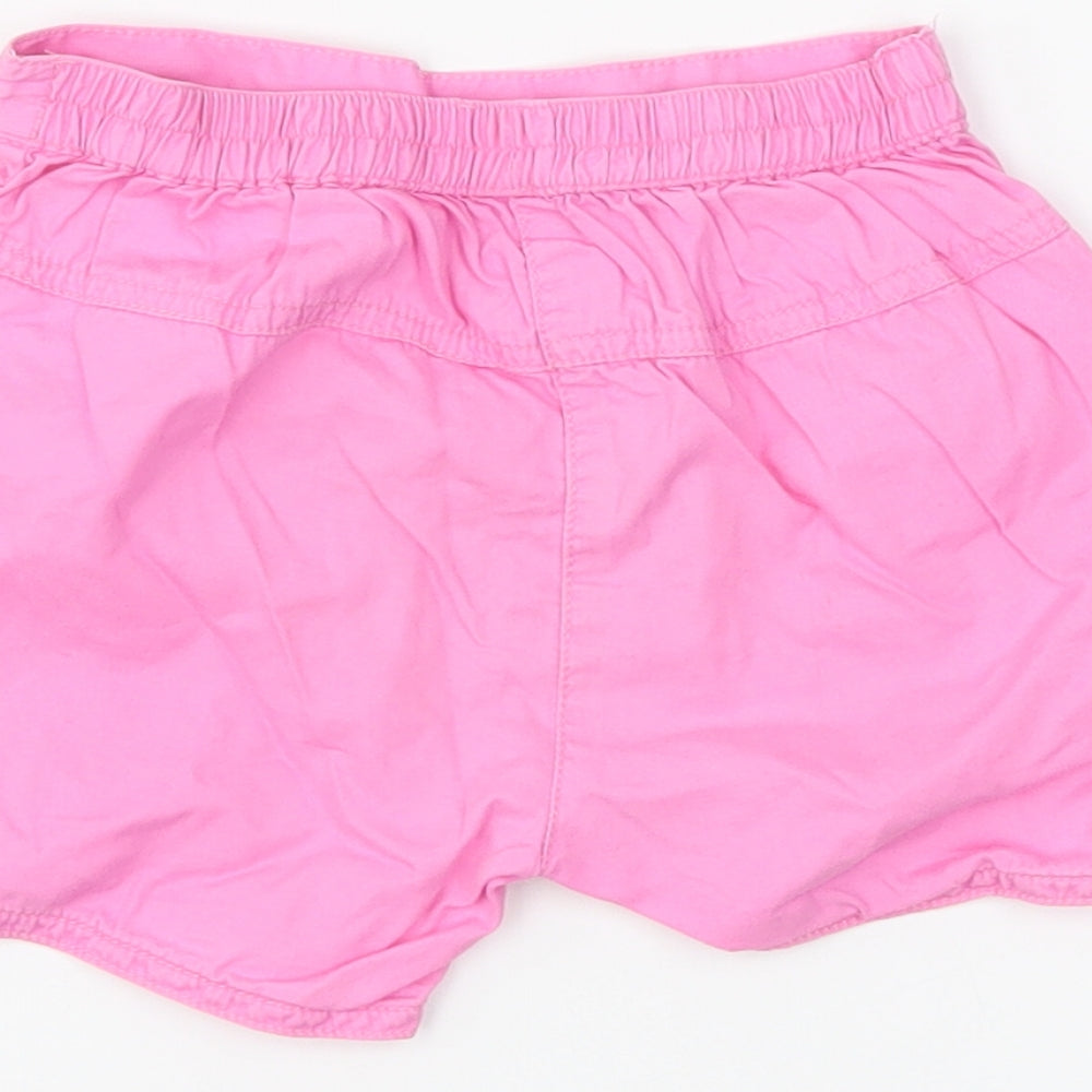 Brand and care label for bambini girls’ pink cropped leggings, size 12-18, months