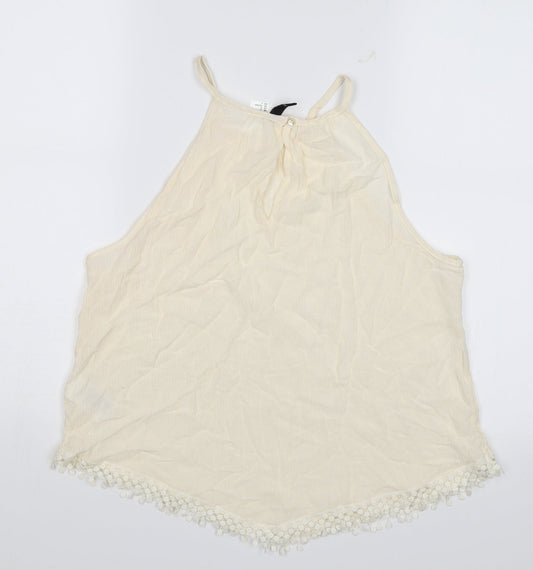 Divided Womens White Camisole Blouse Size 8