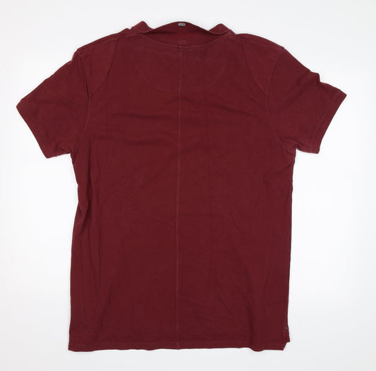 Police Womens Red Basic Polo Size 6