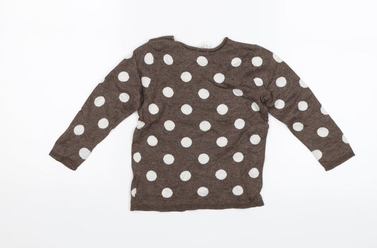 H&M Baby Brown Polka Dot Pullover Jumper Size 12-18 Months
