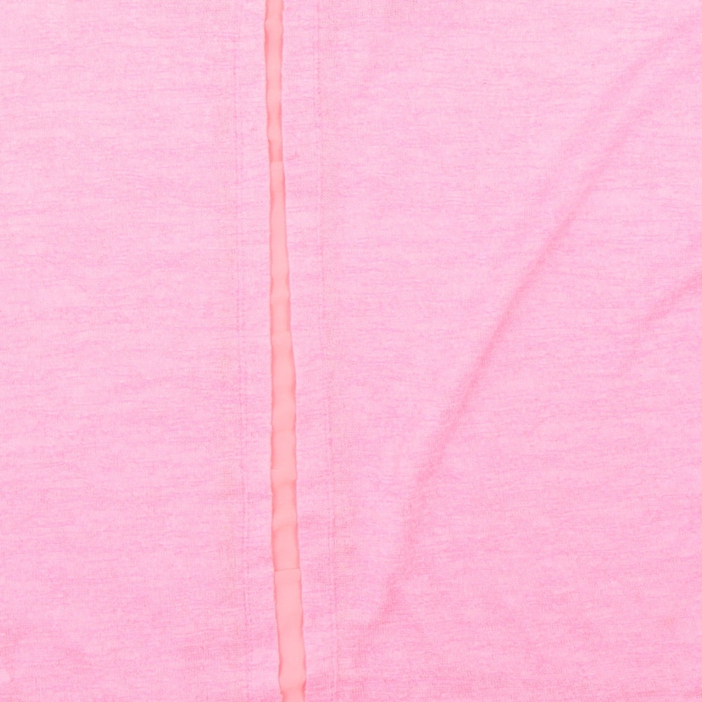Brand and care label for Flamant Rose women’s pink basic t-shirt, size L
