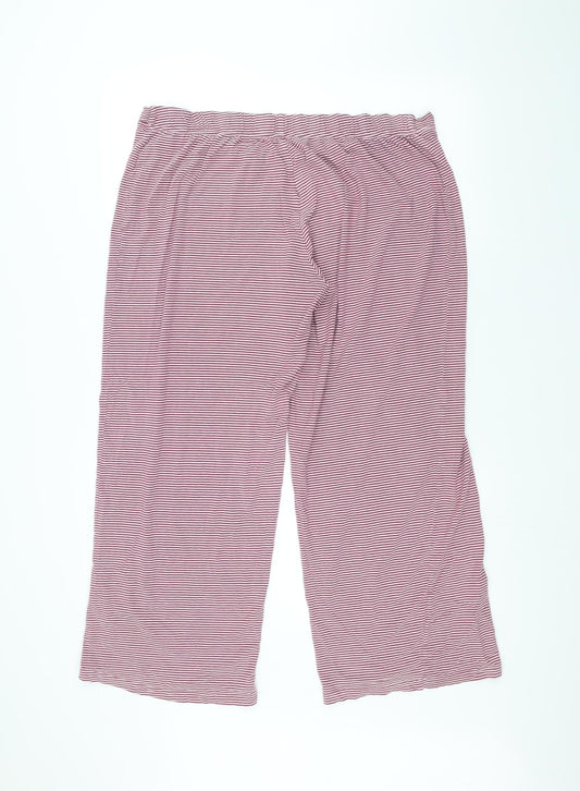 BHS Womens Red Striped Trousers Size 16 L24 in