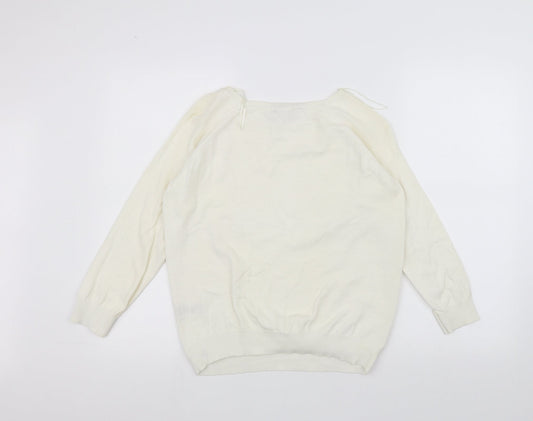 Dorothy Perkins Womens White Pullover Jumper Size 14