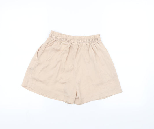 H&M Womens Pink Paperbag Shorts Size 4