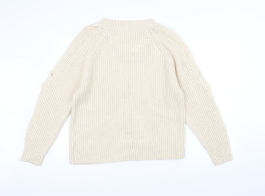 Very Womens White Knit Pullover Jumper Size 14