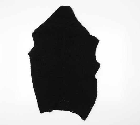 F&F Womens Black Knit Jacket Coatigan Size 14