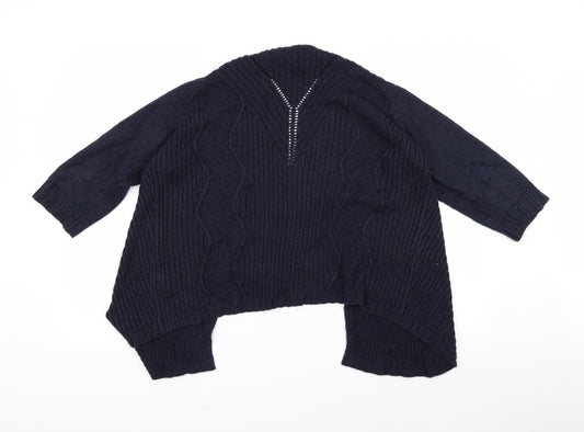PREUNA Womens Blue Corduroy Cardigan Jumper Size 12 - V