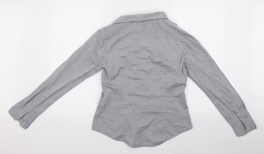 H&M Womens Grey Basic Button-Up Size 10