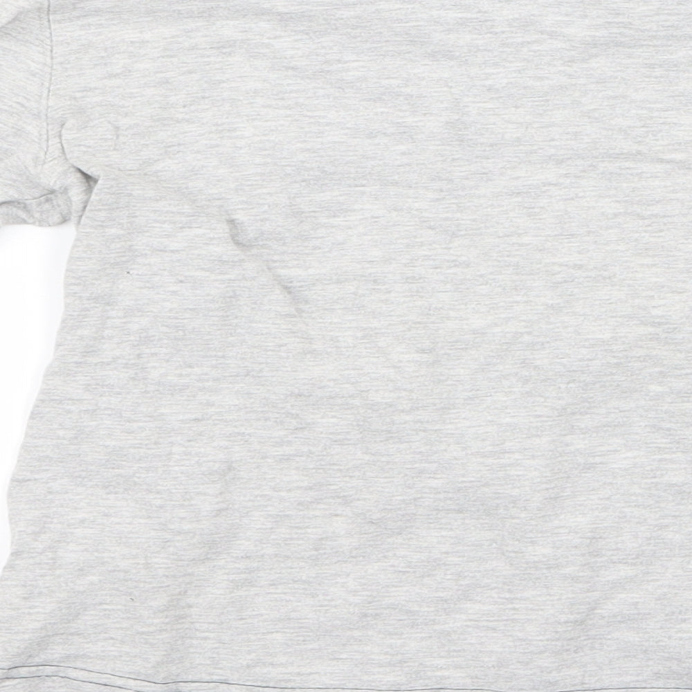 Brand and care label for Next boys’ grey rayon basic t-shirt, size 4, years