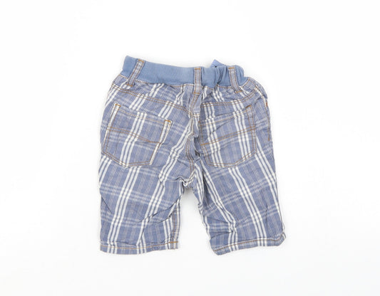 H&M Boys Blue Check Cropped Trousers Size 12-18 Months - Shorts