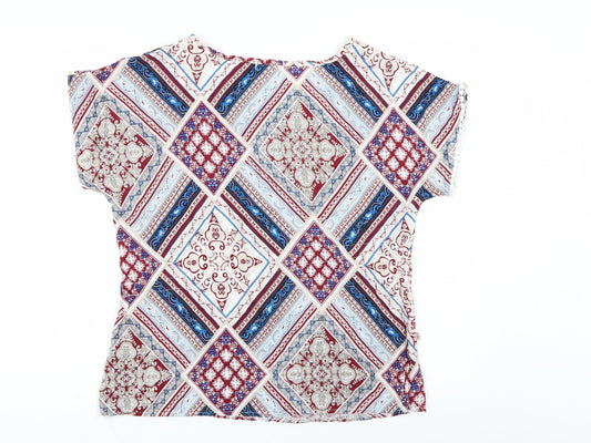 Hostar Womens Multicoloured Paisley Basic Blouse Size M