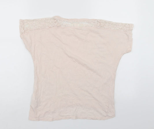 LOGG Girls Ivory Basic Polo Size 11-12 Years - Lace trim on top
