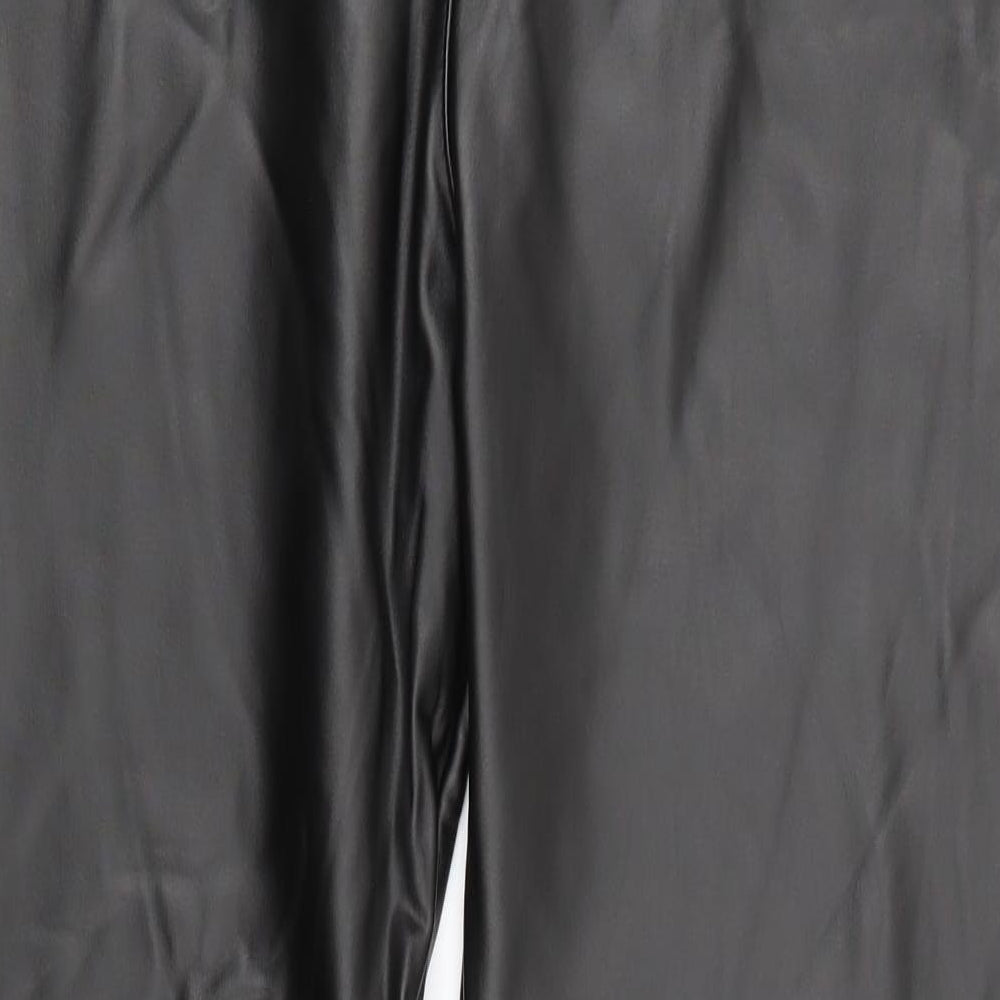 Brand and care label for I SAW IT FIRST women’s brown trousers, size L, 25-inch leg - leather look