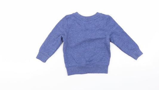Mini Rebel Boys Blue Pullover Jumper Size 12-18 Months