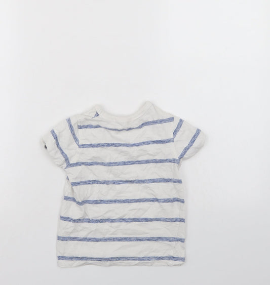 George Boys White Striped Basic T-Shirt Size 3-4 Years