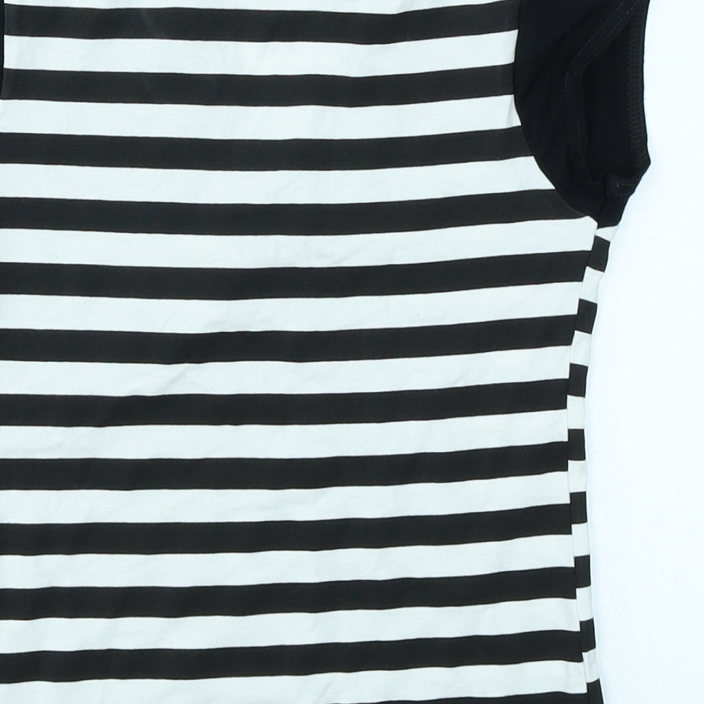 Bash Clothing Girls Black Striped Basic T-Shirt Size 13 Years