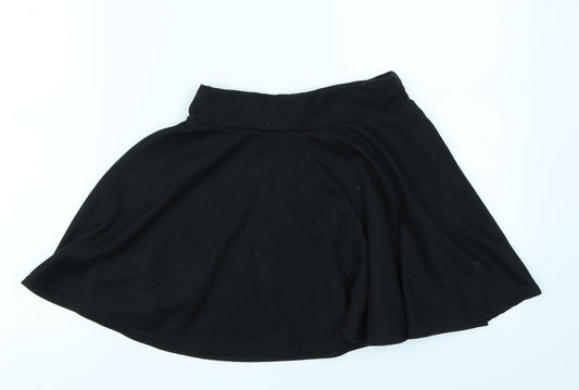 Preworn Girls Black Flare Skirt Size 9-10 Years
