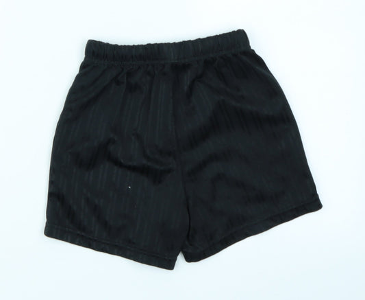 School life Girls Black Striped Sweat Shorts Size 4-5 Years