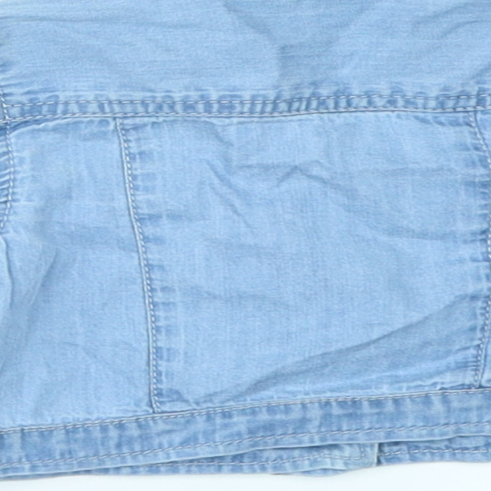 George Girls Blue Denim Basic Button-Up Size 0-3 Months