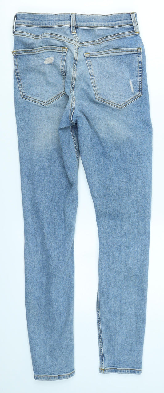 Topshop Womens Blue Denim Skinny Jeans Size 28 in L32 in