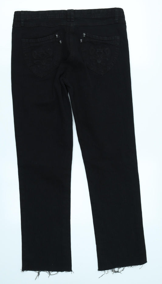 NEXT Womens Black Denim Skinny Jeans Size 12 L28 in