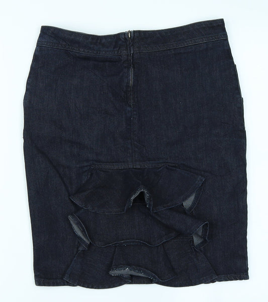 Miss Selfridge Womens Blue Denim A-Line Skirt Size 10