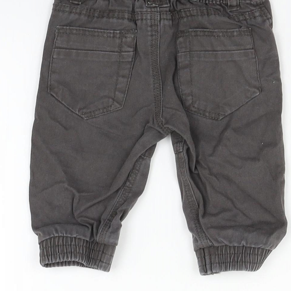 Brand and care label for Baby Baby Grey Cargo Trousers, size 3-6, Months