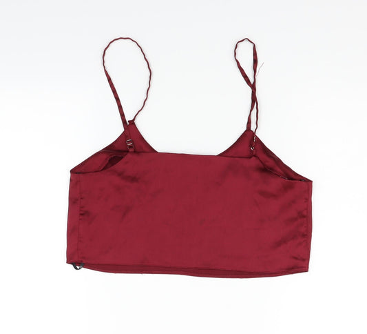 Missguided Womens Red Basic Blouse Size 8