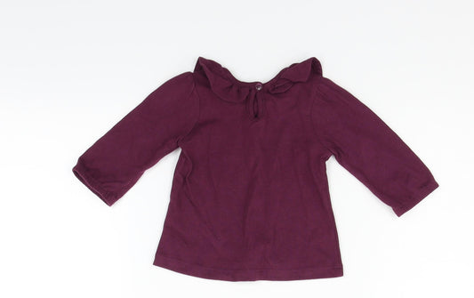 George Girls Purple Basic T-Shirt Size 0-3 Months