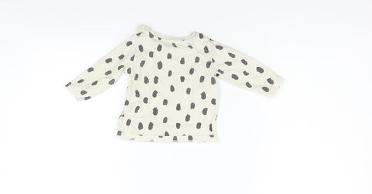 Marks and Spencer Boys Black Polka Dot Basic T-Shirt Size 3-6 Months