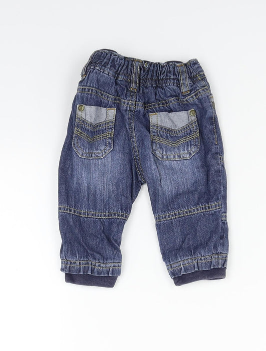 Mothercare Boys Blue Ikat Jogger Jeans Size 3-6 Months