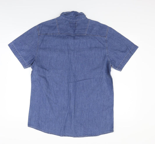 Cedar Wood State Womens Blue Shirt Dress Size L