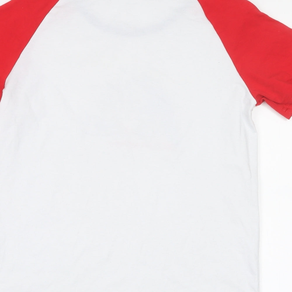 Brand and care label for PatPat girls’ red basic t-shirt, size 8-9, years - 4th of july