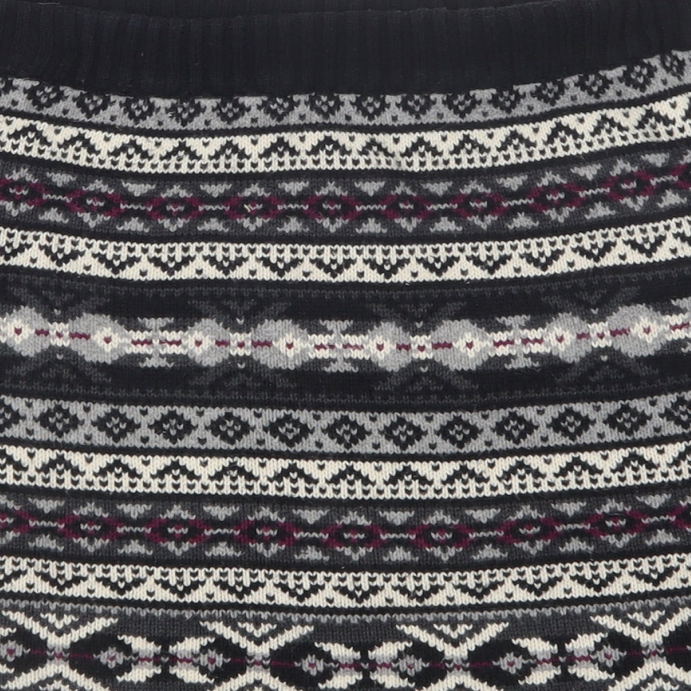 Brand and care label for Preworn girls’ black geometric knit straight & pencil skirt, size 11-12, years