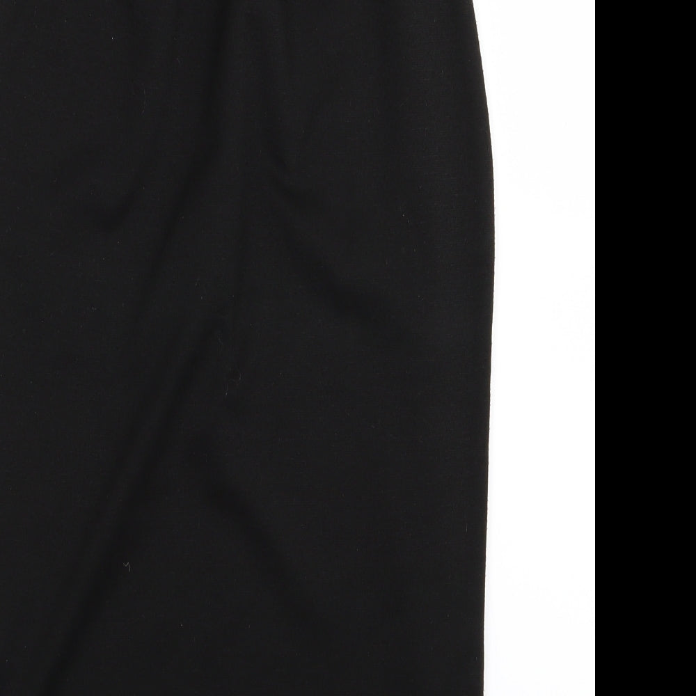 Brand and care label for Preworn women’s black straight & pencil skirt, size S, - stretch waistband
