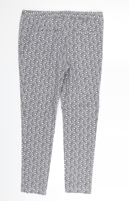 Dorothy Perkins Womens Blue Geometric Trousers Size 10 L26 in