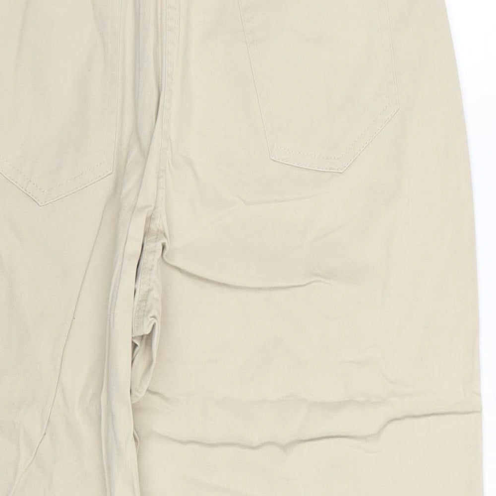 Brand and care label for BHS women’s beige capri trousers, size UK 14, 26-inch leg